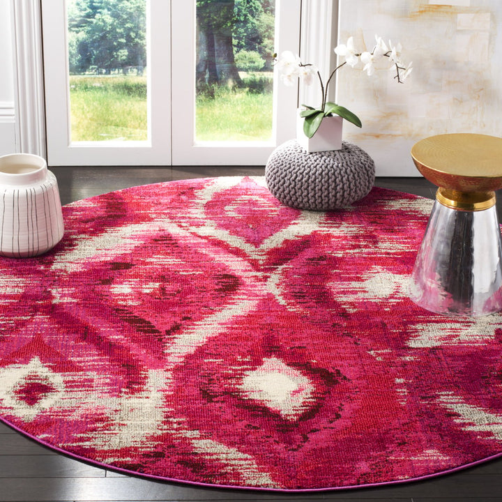 SAFAVIEH Monaco Collection MNC242D Fuchsia / Cream Rug Image 2