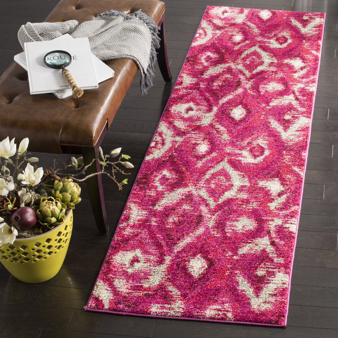 SAFAVIEH Monaco Collection MNC242D Fuchsia / Cream Rug Image 3