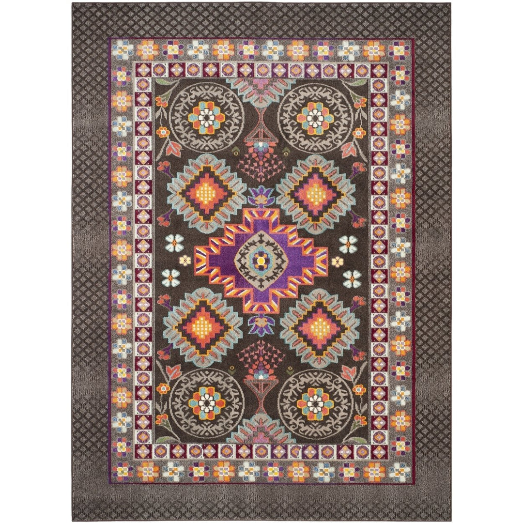 SAFAVIEH Monaco Collection MNC240B Brown / Multi Rug Image 1