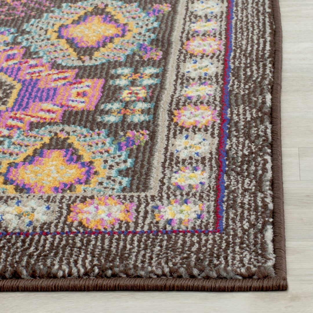 SAFAVIEH Monaco Collection MNC240B Brown / Multi Rug Image 7