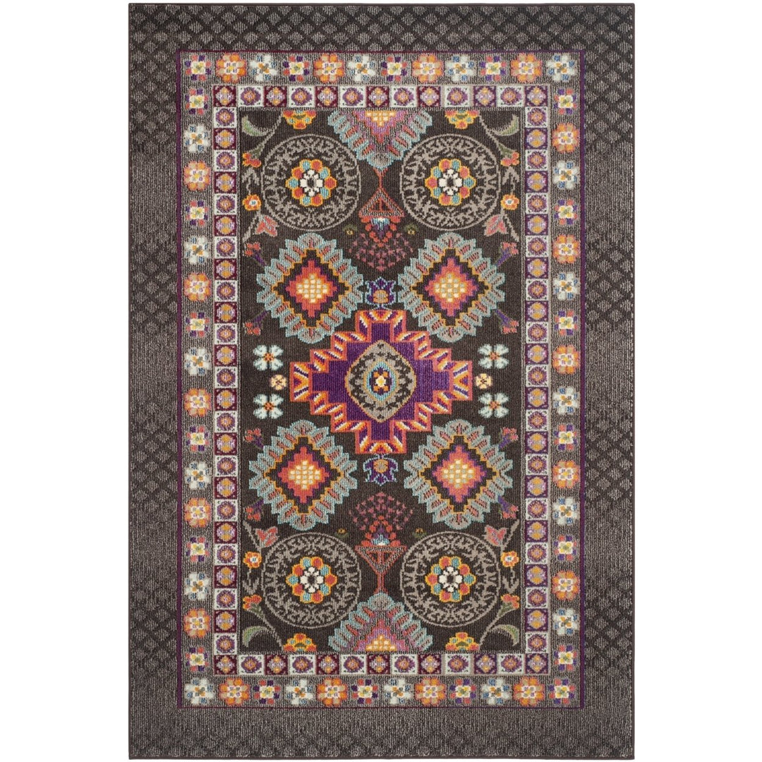 SAFAVIEH Monaco Collection MNC240B Brown / Multi Rug Image 9