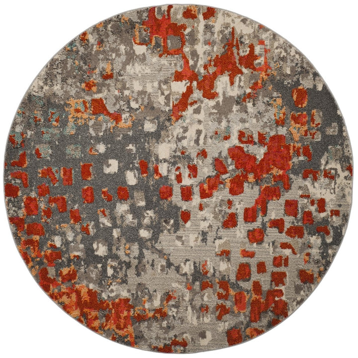 SAFAVIEH Monaco Collection MNC225H Grey / Orange Rug Image 4