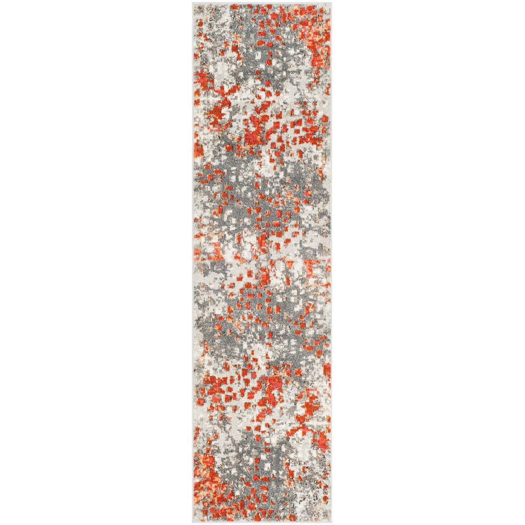 SAFAVIEH Monaco Collection MNC225H Grey / Orange Rug Image 5