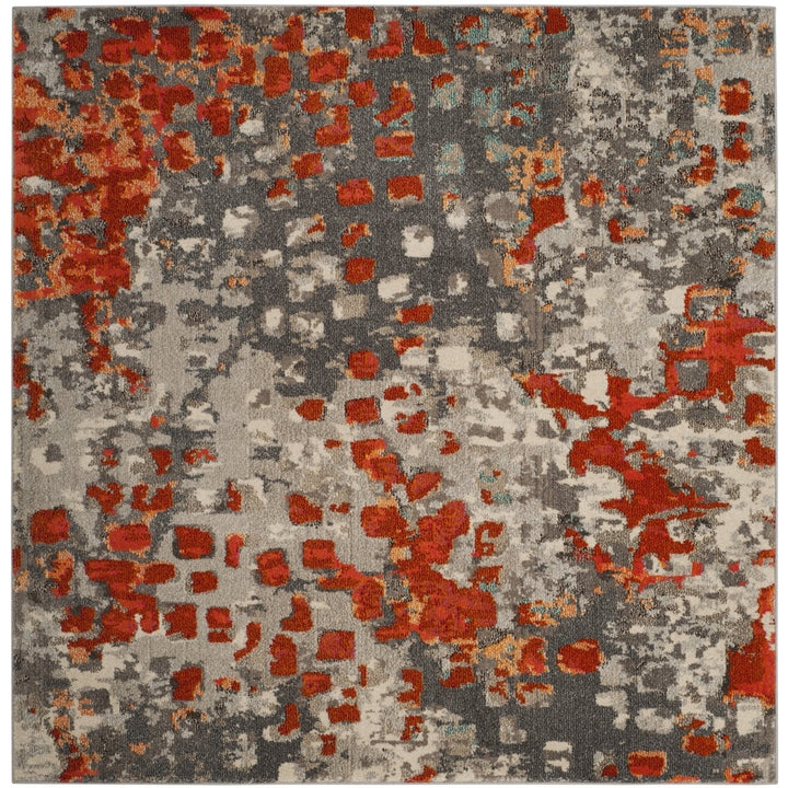 SAFAVIEH Monaco Collection MNC225H Grey / Orange Rug Image 6