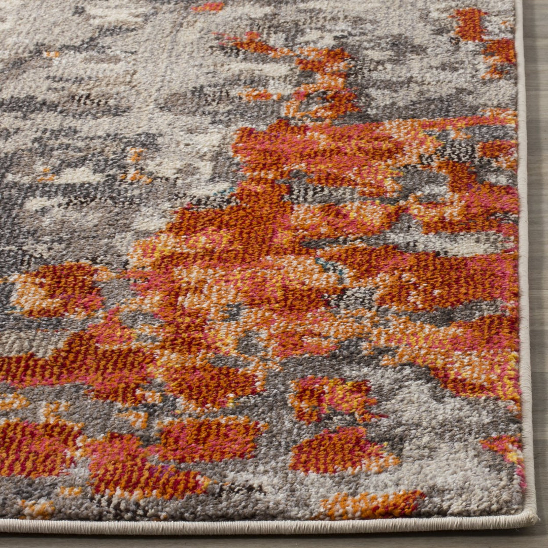 SAFAVIEH Monaco Collection MNC225H Grey / Orange Rug Image 7