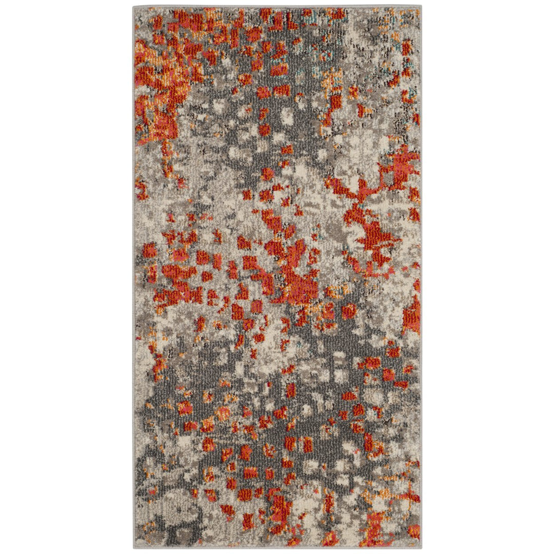 SAFAVIEH Monaco Collection MNC225H Grey / Orange Rug Image 8