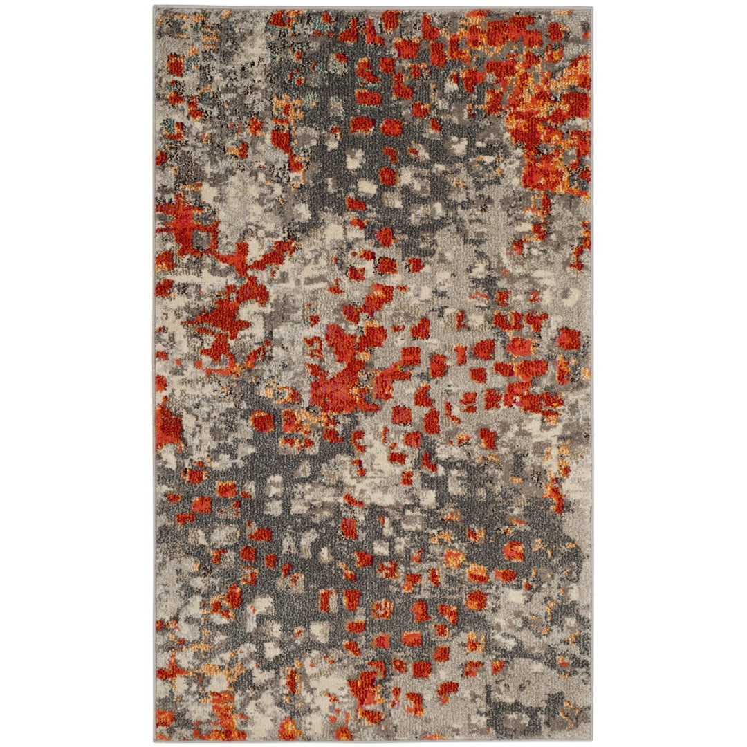 SAFAVIEH Monaco Collection MNC225H Grey / Orange Rug Image 9