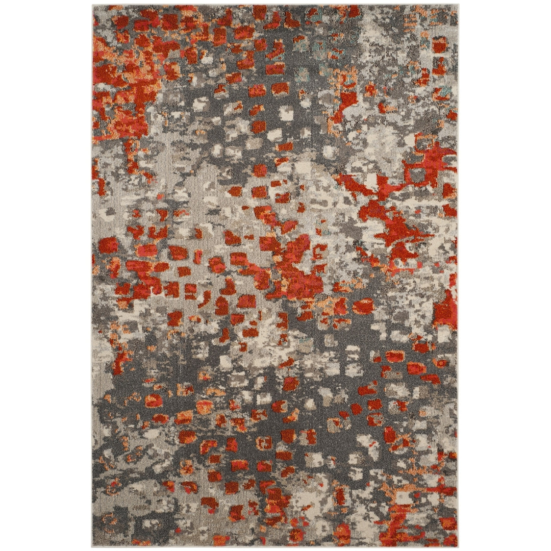 SAFAVIEH Monaco Collection MNC225H Grey / Orange Rug Image 10