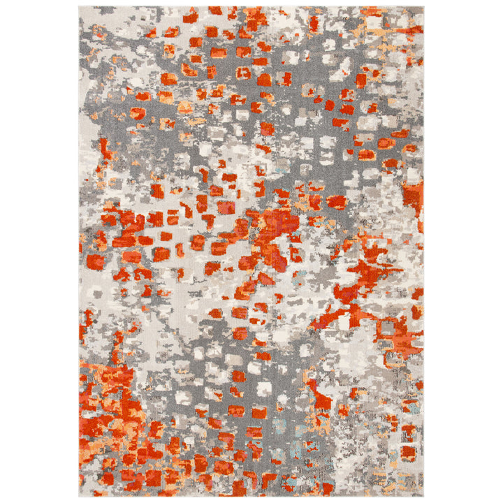 SAFAVIEH Monaco Collection MNC225H Grey / Orange Rug Image 11