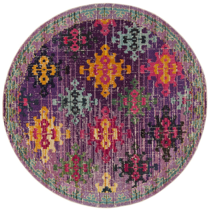 SAFAVIEH Monaco Collection MNC244P Purple / Multi Rug Image 1