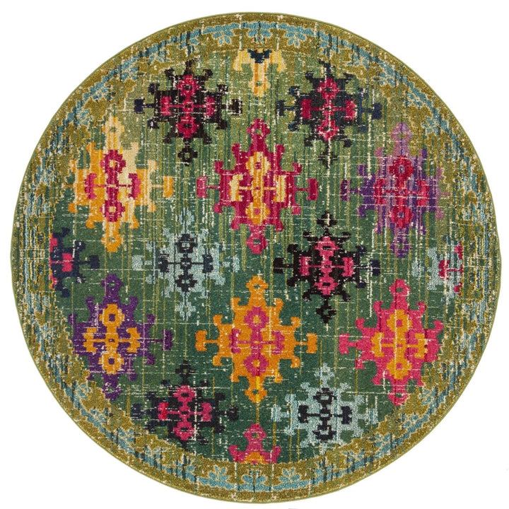 SAFAVIEH Monaco Collection MNC244G Green / Multi Rug Image 1