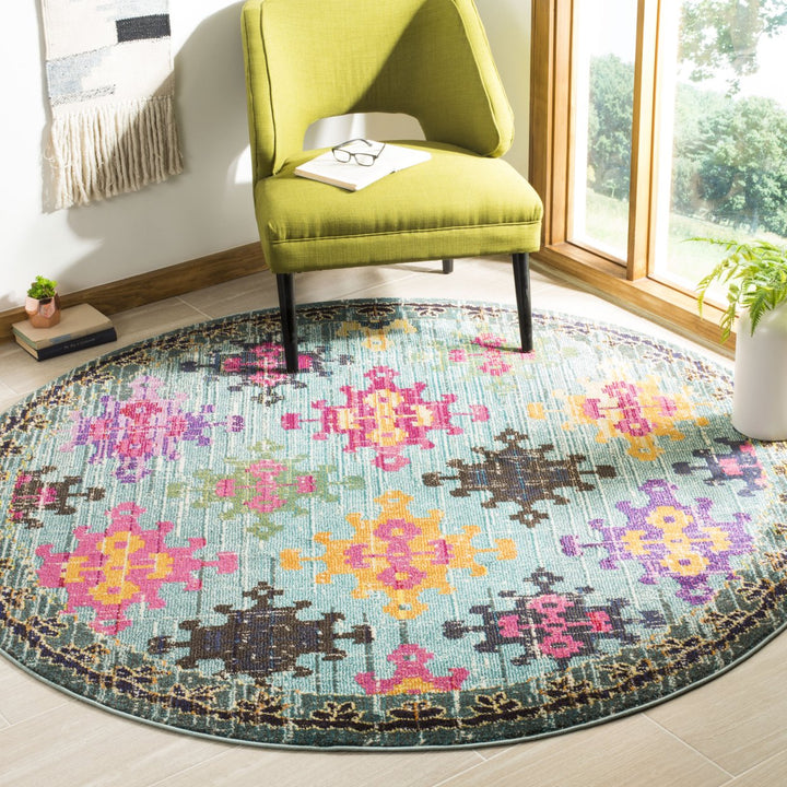 SAFAVIEH Monaco Collection MNC244N Blue / Multi Rug Image 2