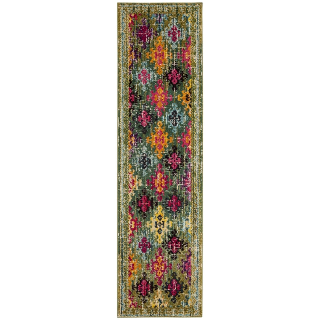 SAFAVIEH Monaco Collection MNC244G Green / Multi Rug Image 1