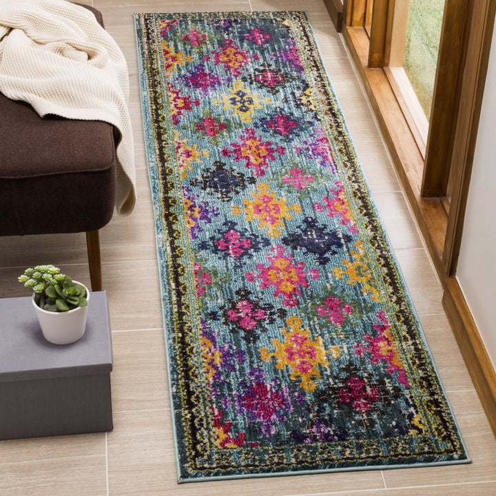 SAFAVIEH Monaco Collection MNC244N Blue / Multi Rug Image 3