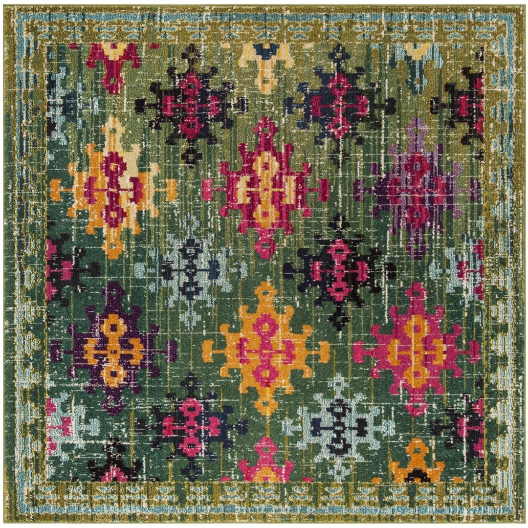 SAFAVIEH Monaco Collection MNC244G Green / Multi Rug Image 1