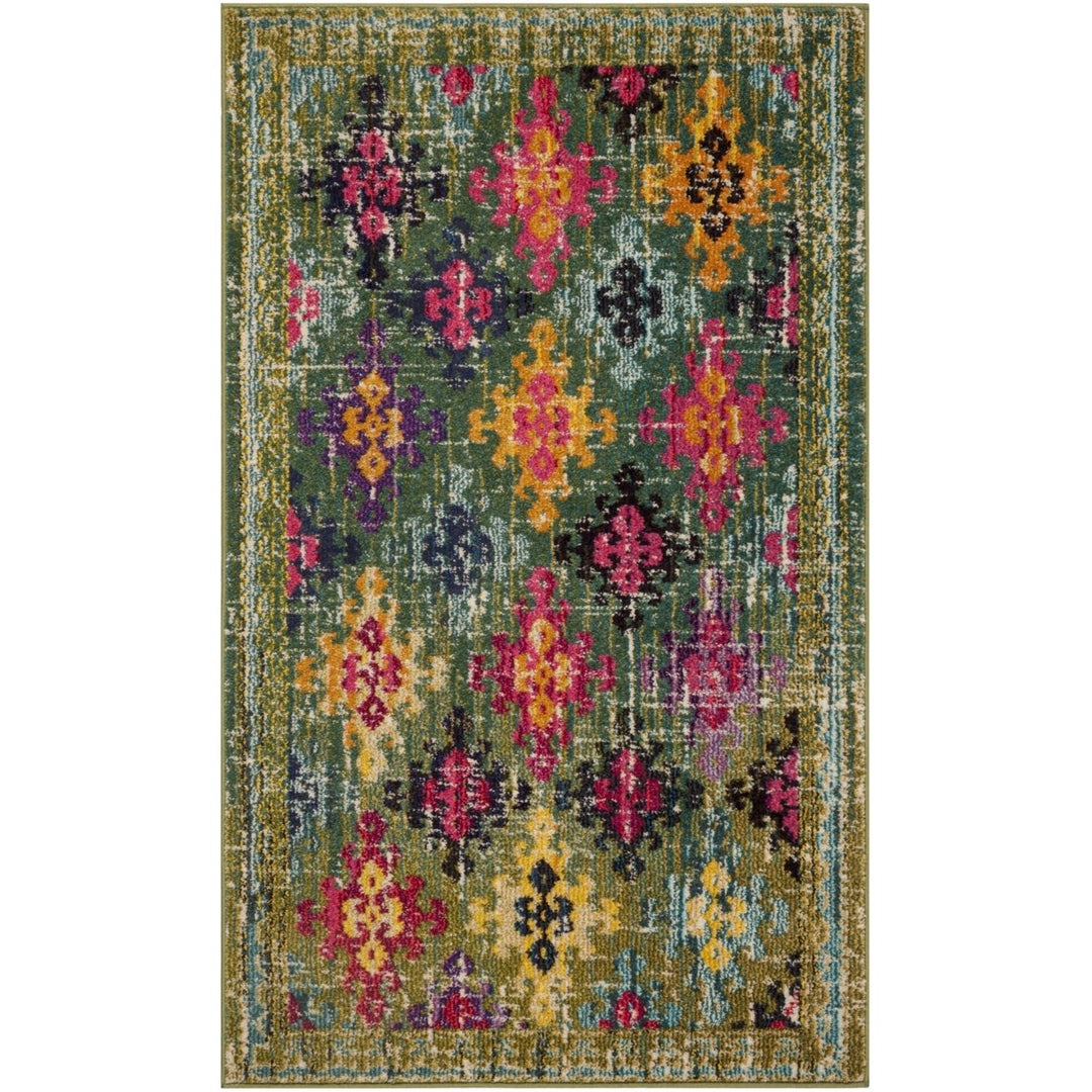 SAFAVIEH Monaco Collection MNC244G Green / Multi Rug Image 1