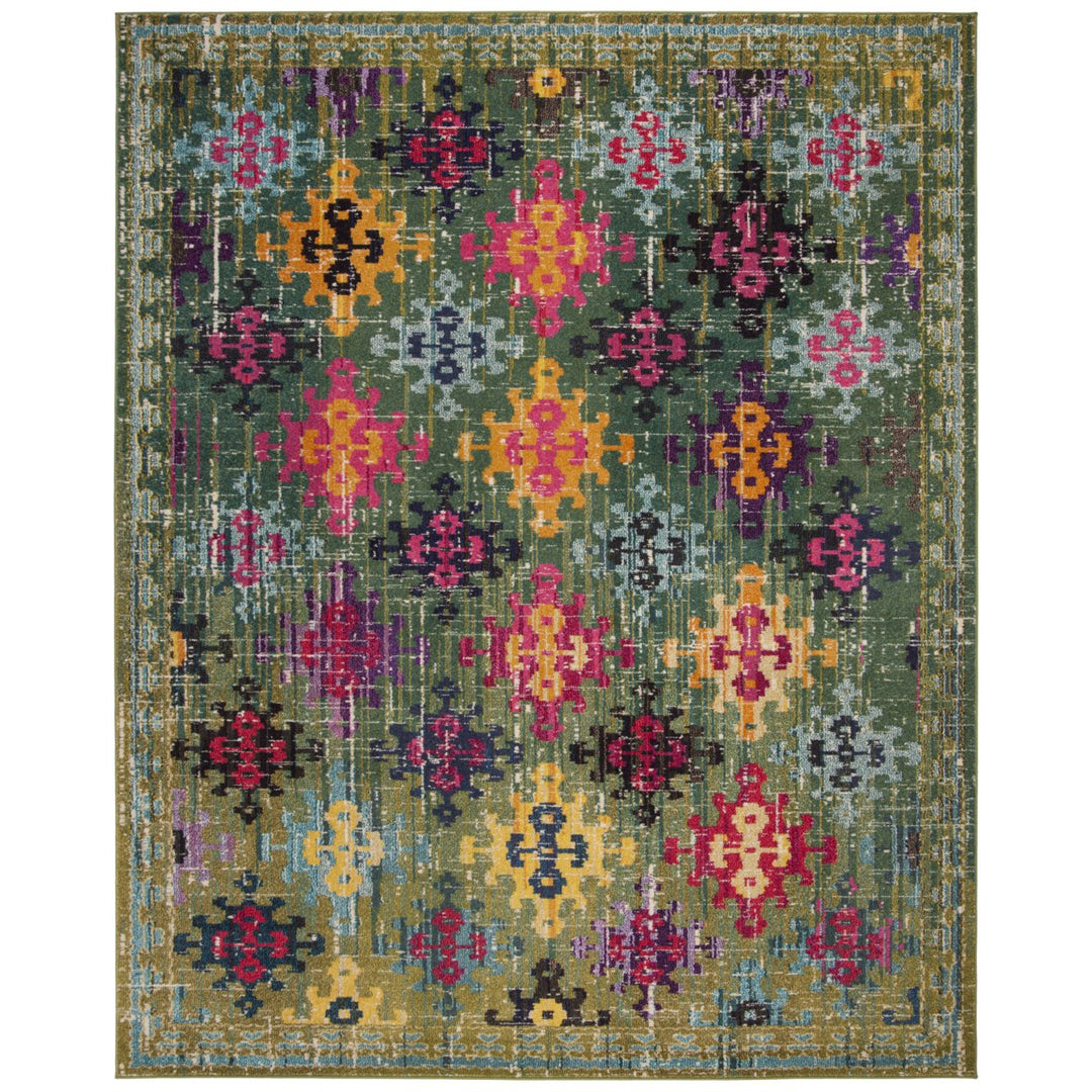 SAFAVIEH Monaco Collection MNC244G Green / Multi Rug Image 1