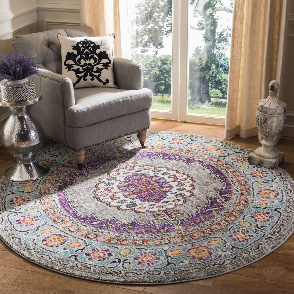 SAFAVIEH Monaco Collection MNC246L Violet/Light Blue Rug Image 2