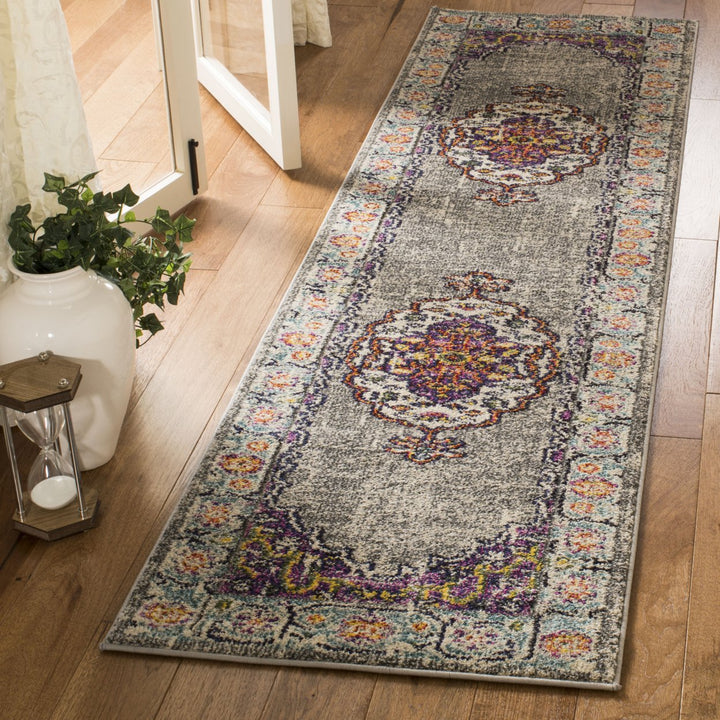 SAFAVIEH Monaco Collection MNC246L Violet/Light Blue Rug Image 3