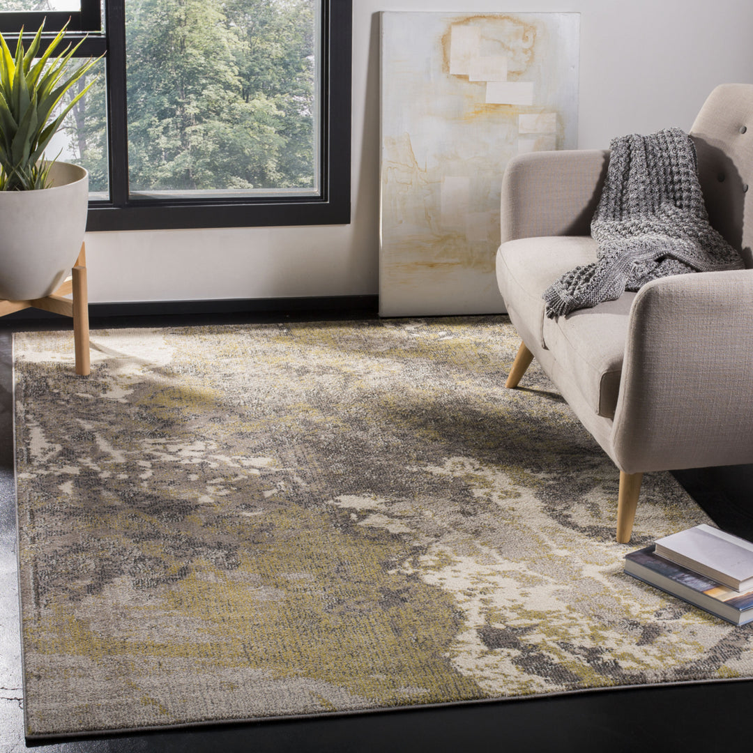 SAFAVIEH Monaco Collection MNC219S Ivory / Grey Rug Image 1