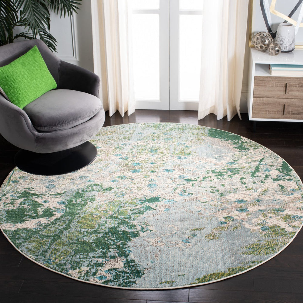 SAFAVIEH Monaco Collection MNC219X Green / Turquoise Rug Image 2