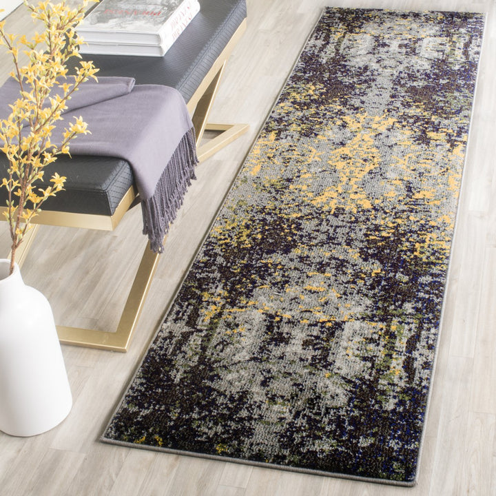 SAFAVIEH Monaco Collection MNC223G Grey / Multi Rug Image 3