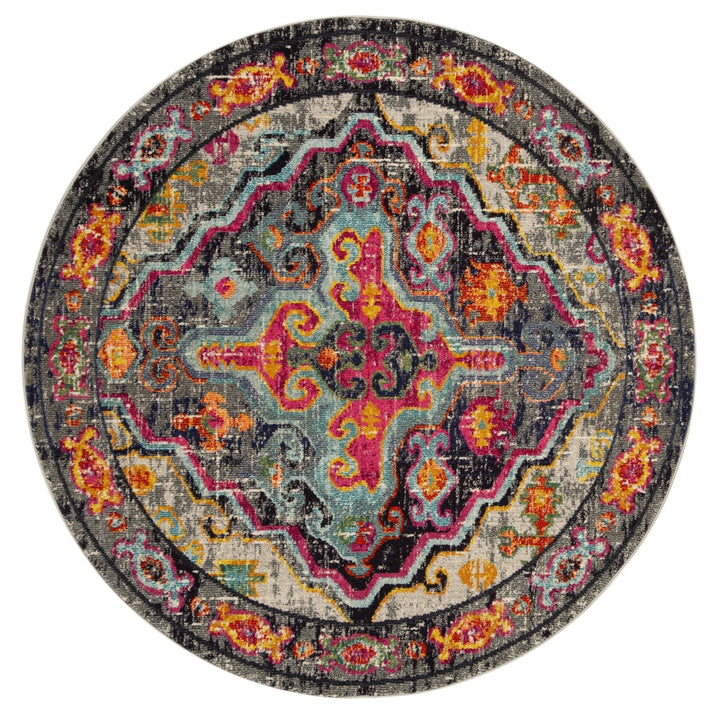 SAFAVIEH Monaco Collection MNC247R Grey / Fuchsia Rug Image 4