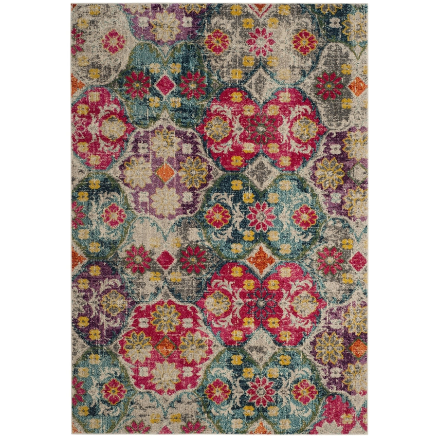 SAFAVIEH Monaco Collection MNC248R Grey / Fuchsia Rug Image 1