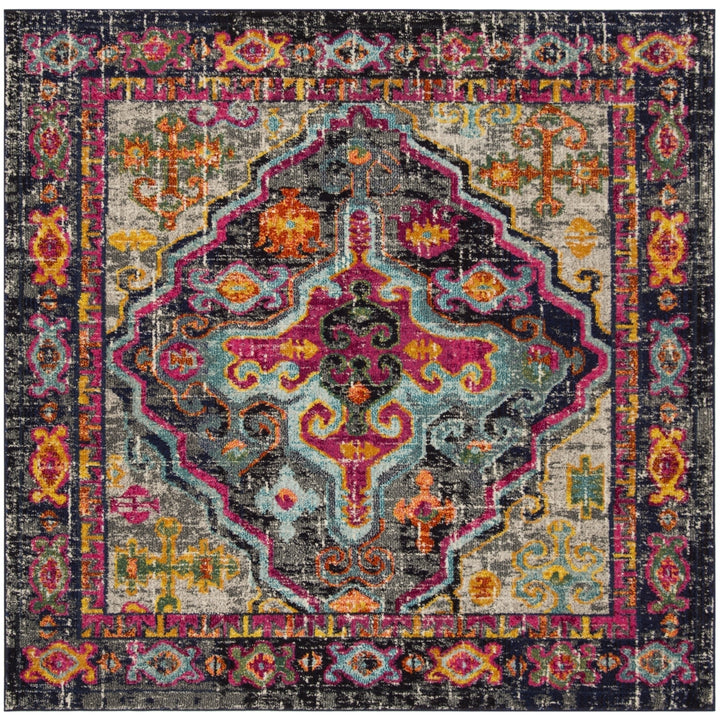 SAFAVIEH Monaco Collection MNC247R Grey / Fuchsia Rug Image 6