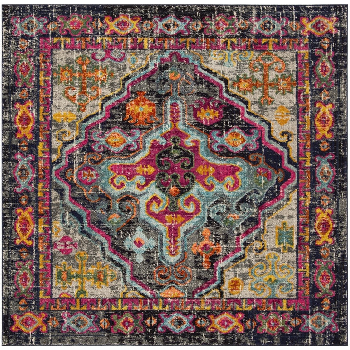 SAFAVIEH Monaco Collection MNC247R Grey / Fuchsia Rug Image 1