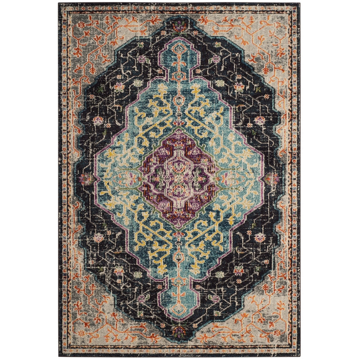 SAFAVIEH Monaco Collection MNC249Z Black / Blue Rug Image 1