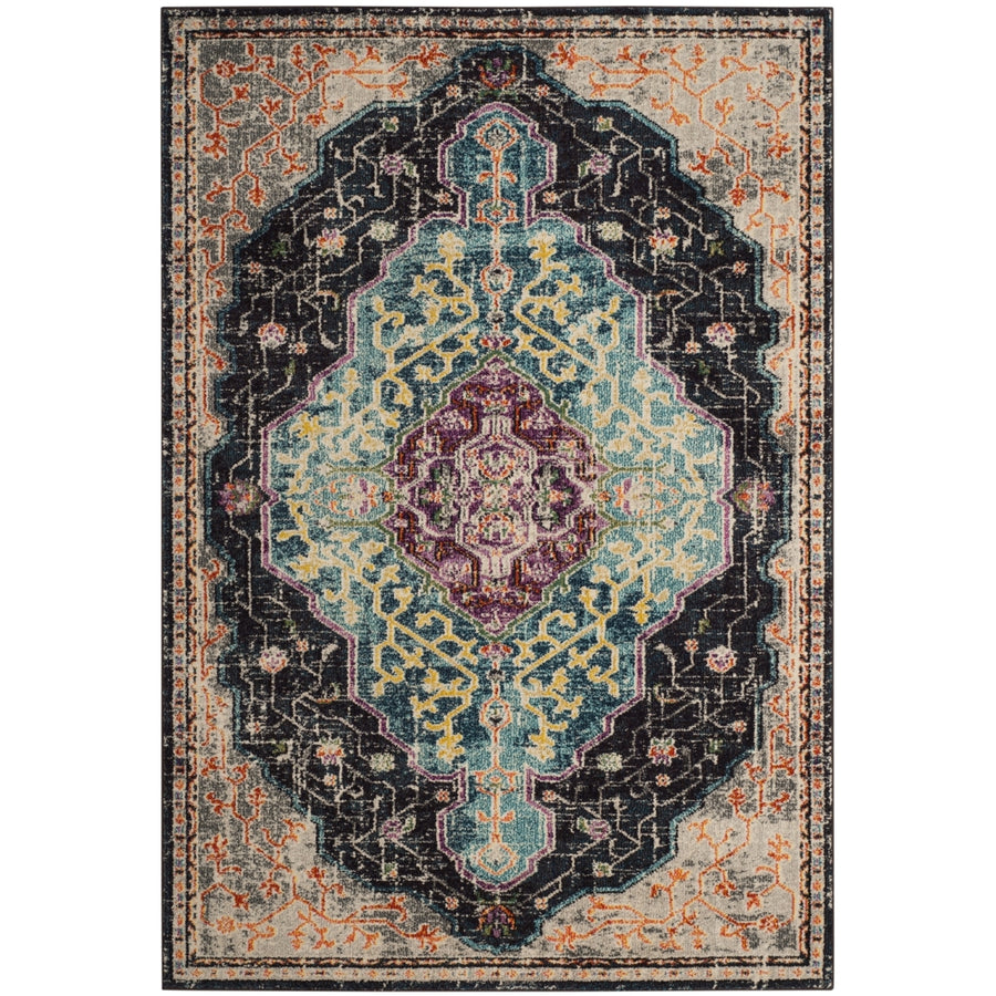 SAFAVIEH Monaco Collection MNC249Z Black / Blue Rug Image 1