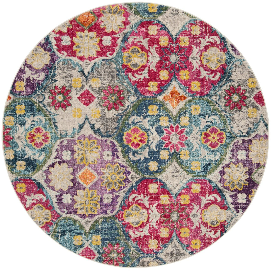 SAFAVIEH Monaco Collection MNC248R Grey / Fuchsia Rug Image 4