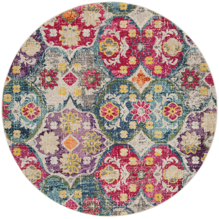 SAFAVIEH Monaco Collection MNC248R Grey / Fuchsia Rug Image 1