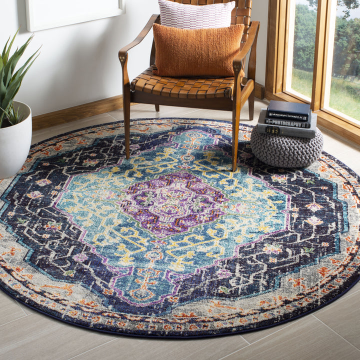 SAFAVIEH Monaco Collection MNC249Z Black / Blue Rug Image 2