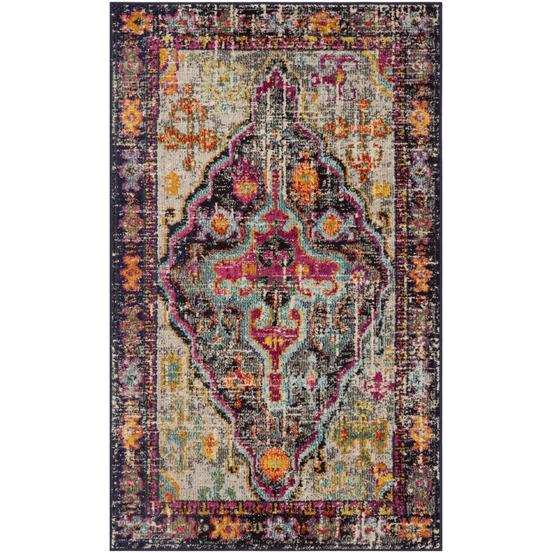 SAFAVIEH Monaco Collection MNC247R Grey / Fuchsia Rug Image 8