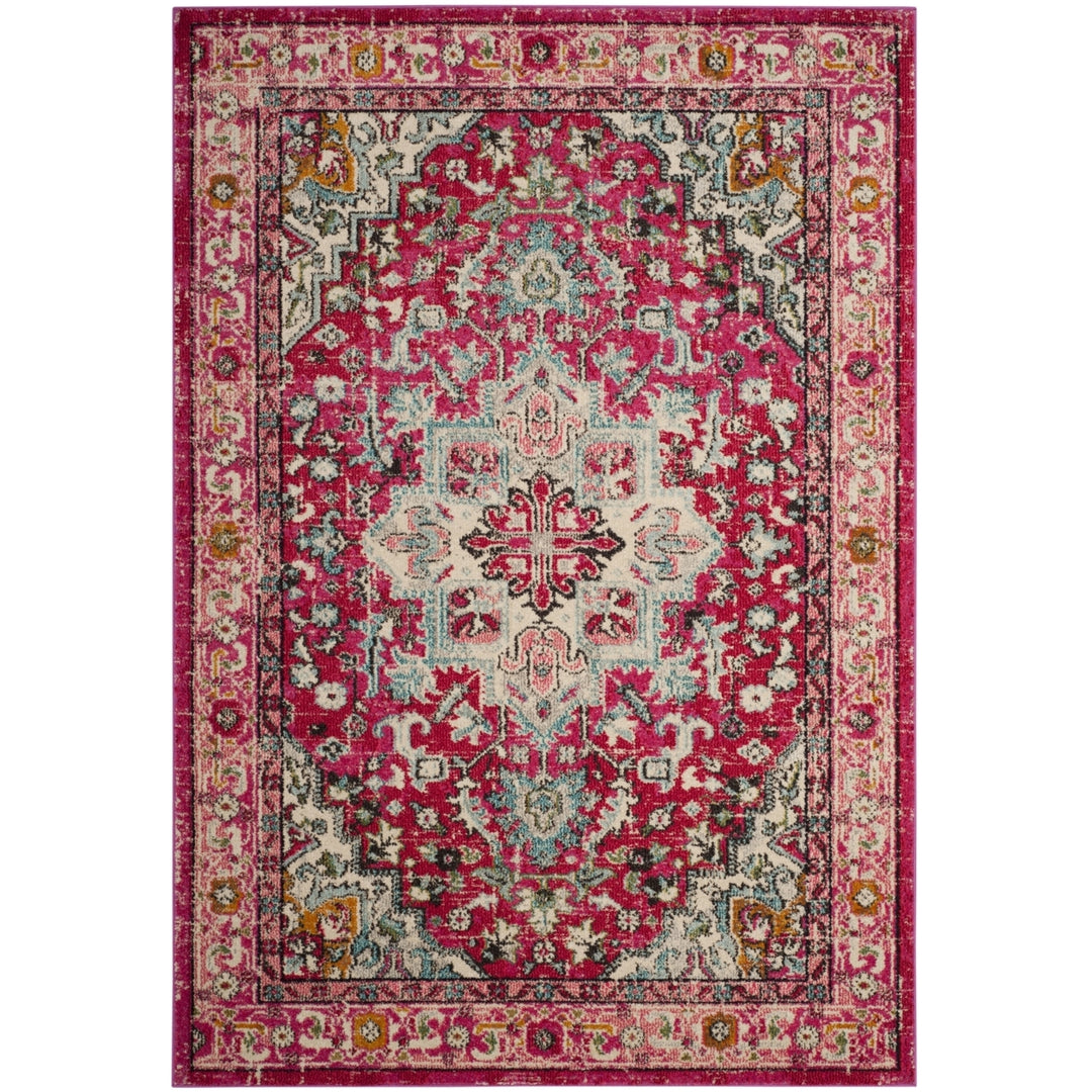 SAFAVIEH Monaco MNC250J Fuchsia / Light Blue Rug Image 1