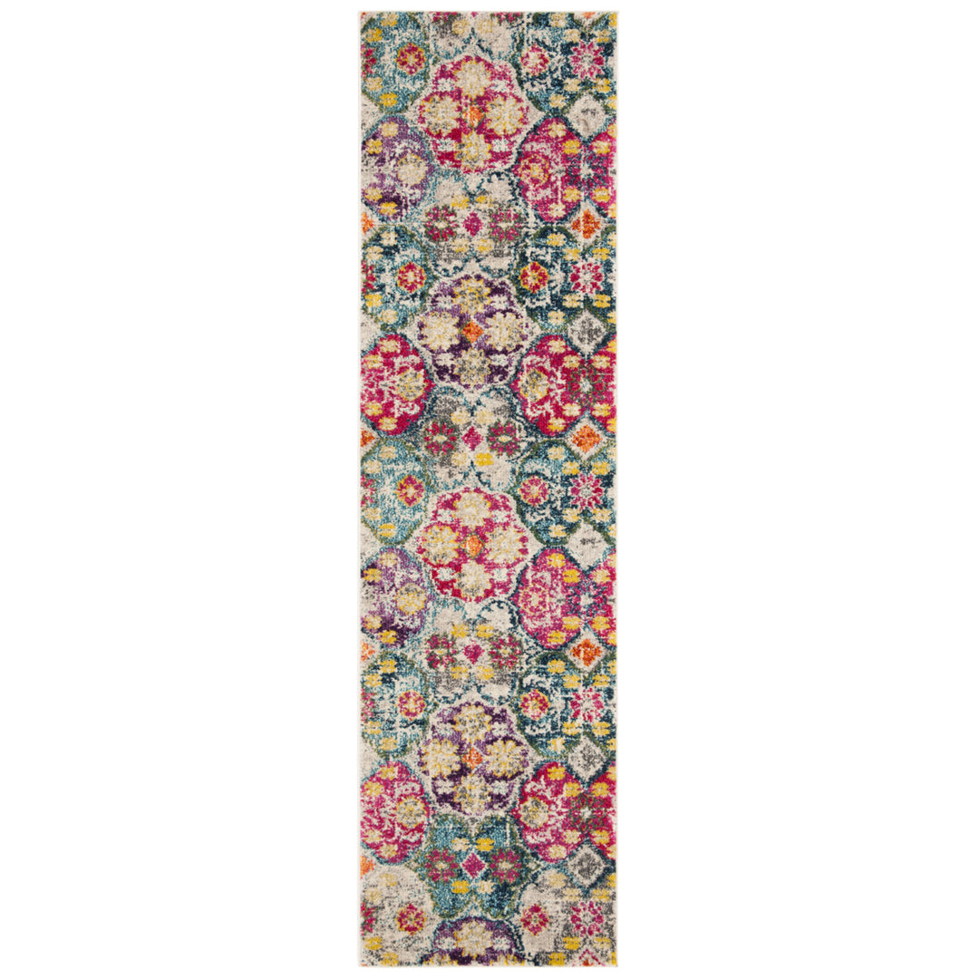 SAFAVIEH Monaco Collection MNC248R Grey / Fuchsia Rug Image 5