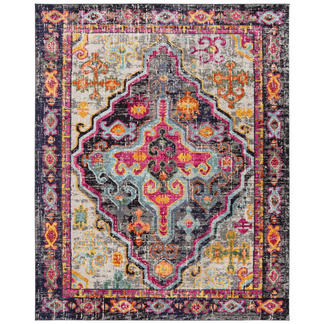 SAFAVIEH Monaco Collection MNC247R Grey / Fuchsia Rug Image 9