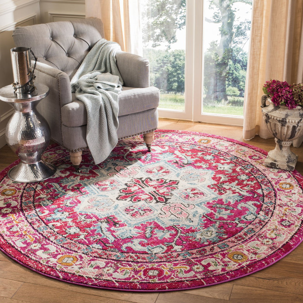 SAFAVIEH Monaco MNC250J Fuchsia / Light Blue Rug Image 2