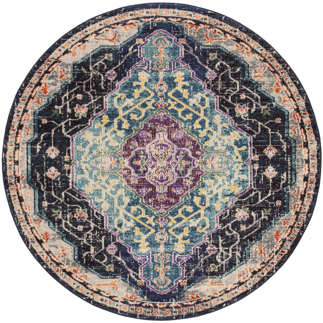 SAFAVIEH Monaco Collection MNC249Z Black / Blue Rug Image 1