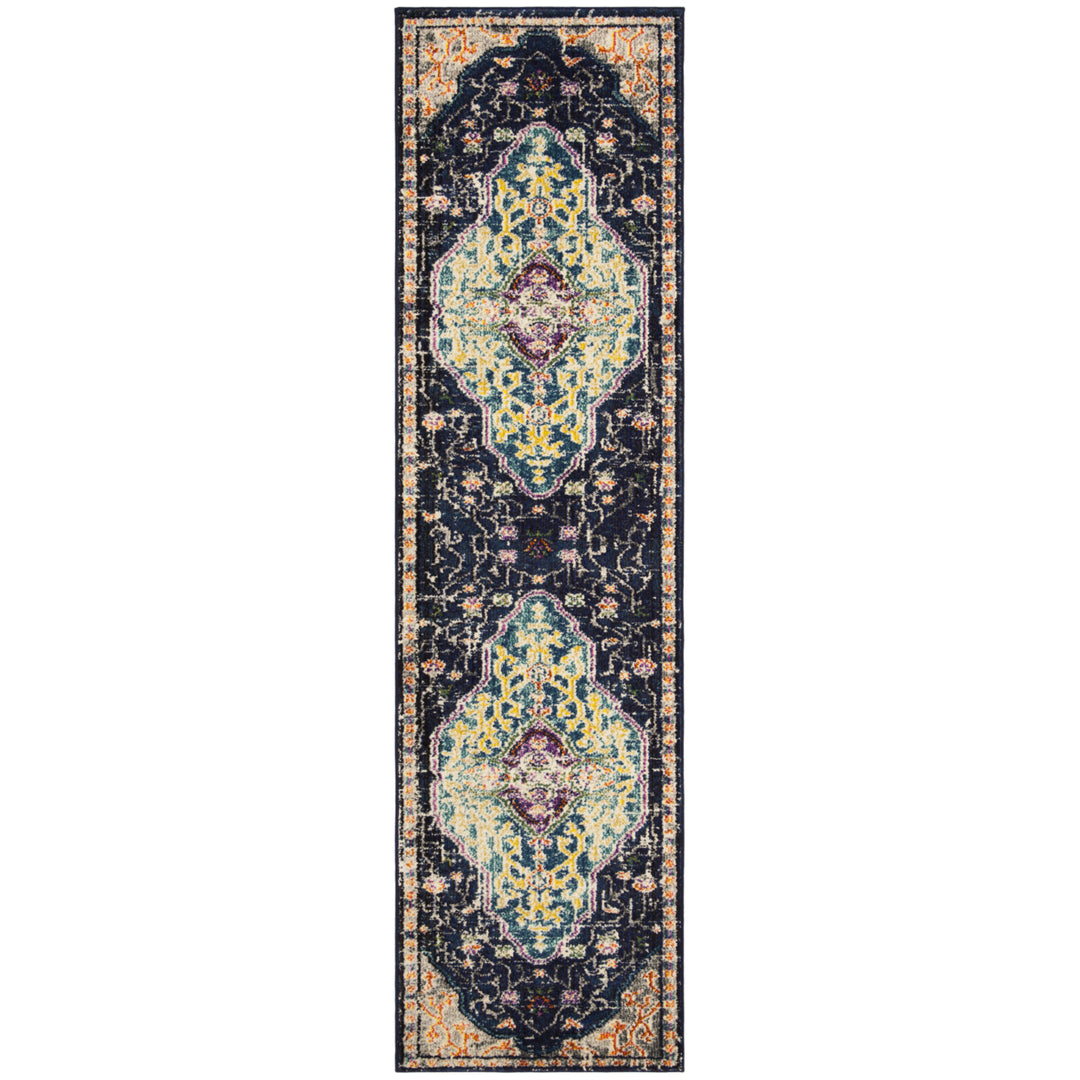 SAFAVIEH Monaco Collection MNC249Z Black / Blue Rug Image 5