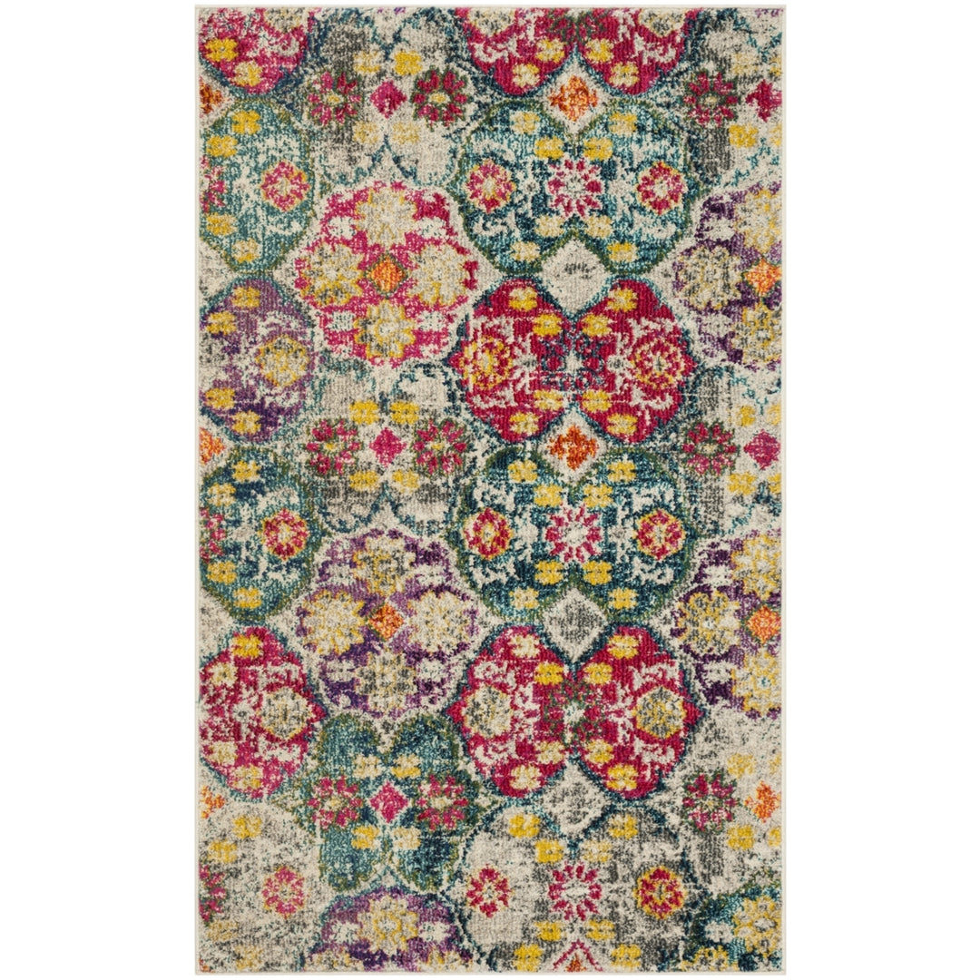 SAFAVIEH Monaco Collection MNC248R Grey / Fuchsia Rug Image 8