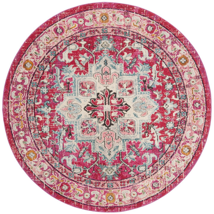 SAFAVIEH Monaco MNC250J Fuchsia / Light Blue Rug Image 1