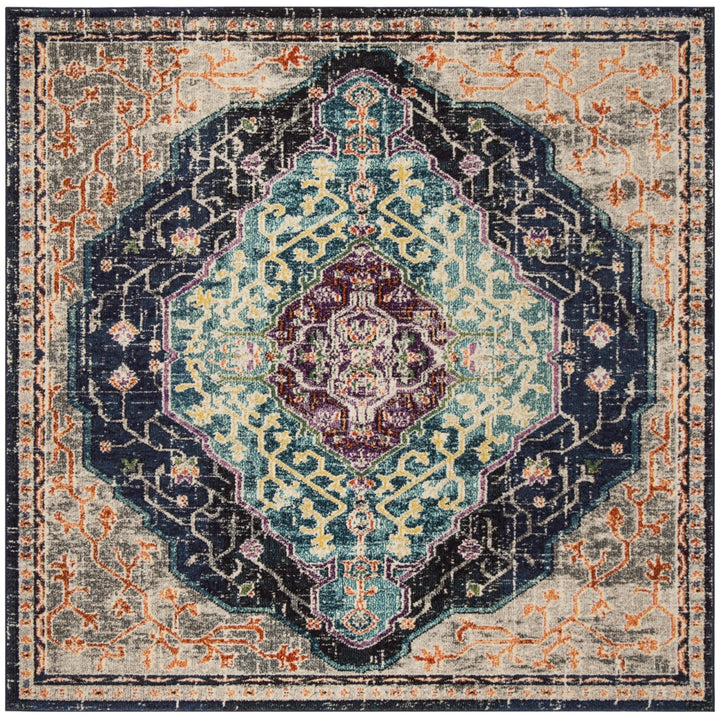 SAFAVIEH Monaco Collection MNC249Z Black / Blue Rug Image 6