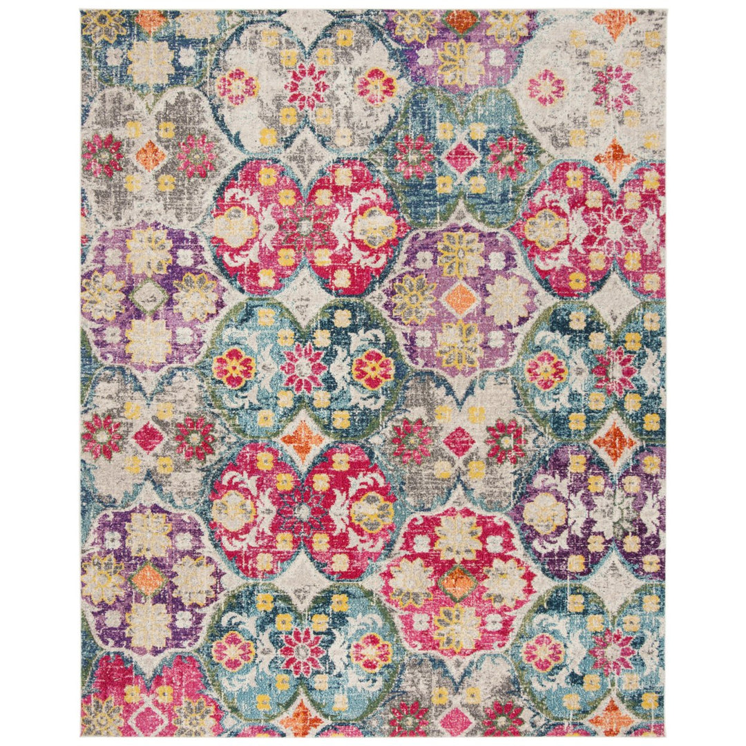 SAFAVIEH Monaco Collection MNC248R Grey / Fuchsia Rug Image 9