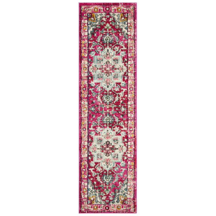 SAFAVIEH Monaco MNC250J Fuchsia / Light Blue Rug Image 1