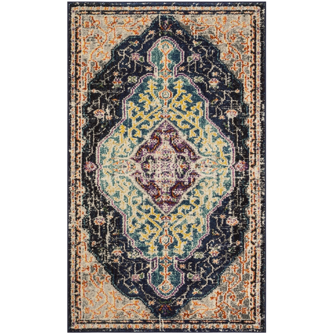 SAFAVIEH Monaco Collection MNC249Z Black / Blue Rug Image 8