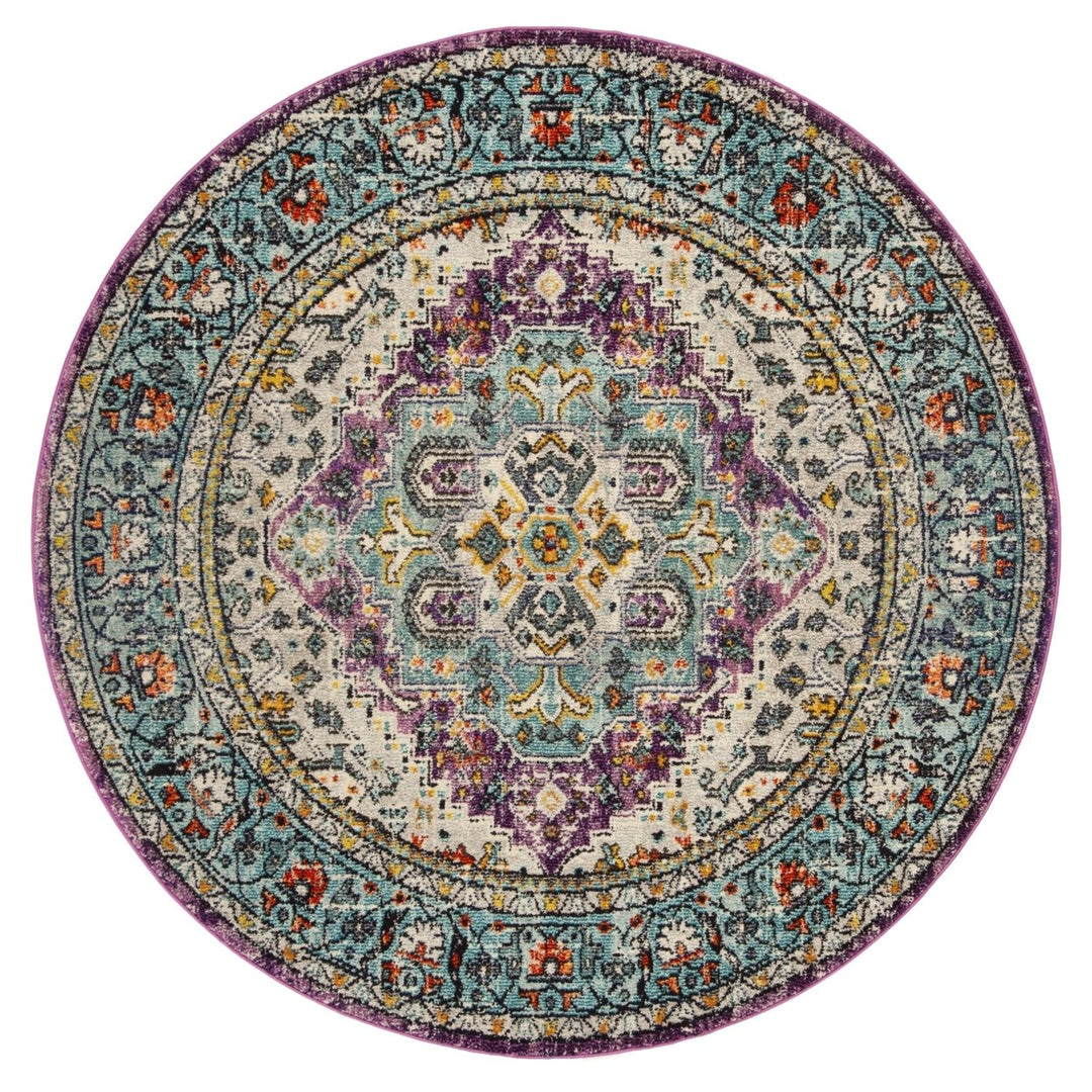 SAFAVIEH Monaco Collection MNC251L Violet/Light Blue Rug Image 1