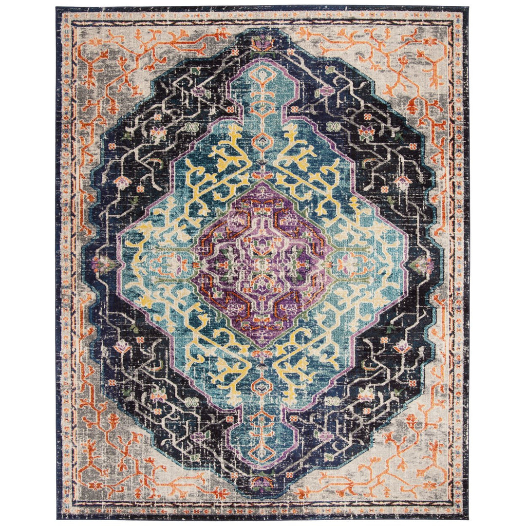 SAFAVIEH Monaco Collection MNC249Z Black / Blue Rug Image 1